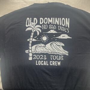 2023 Old Dominion No Bad Vibes Local Crew Black T-Shirt Sz XL
